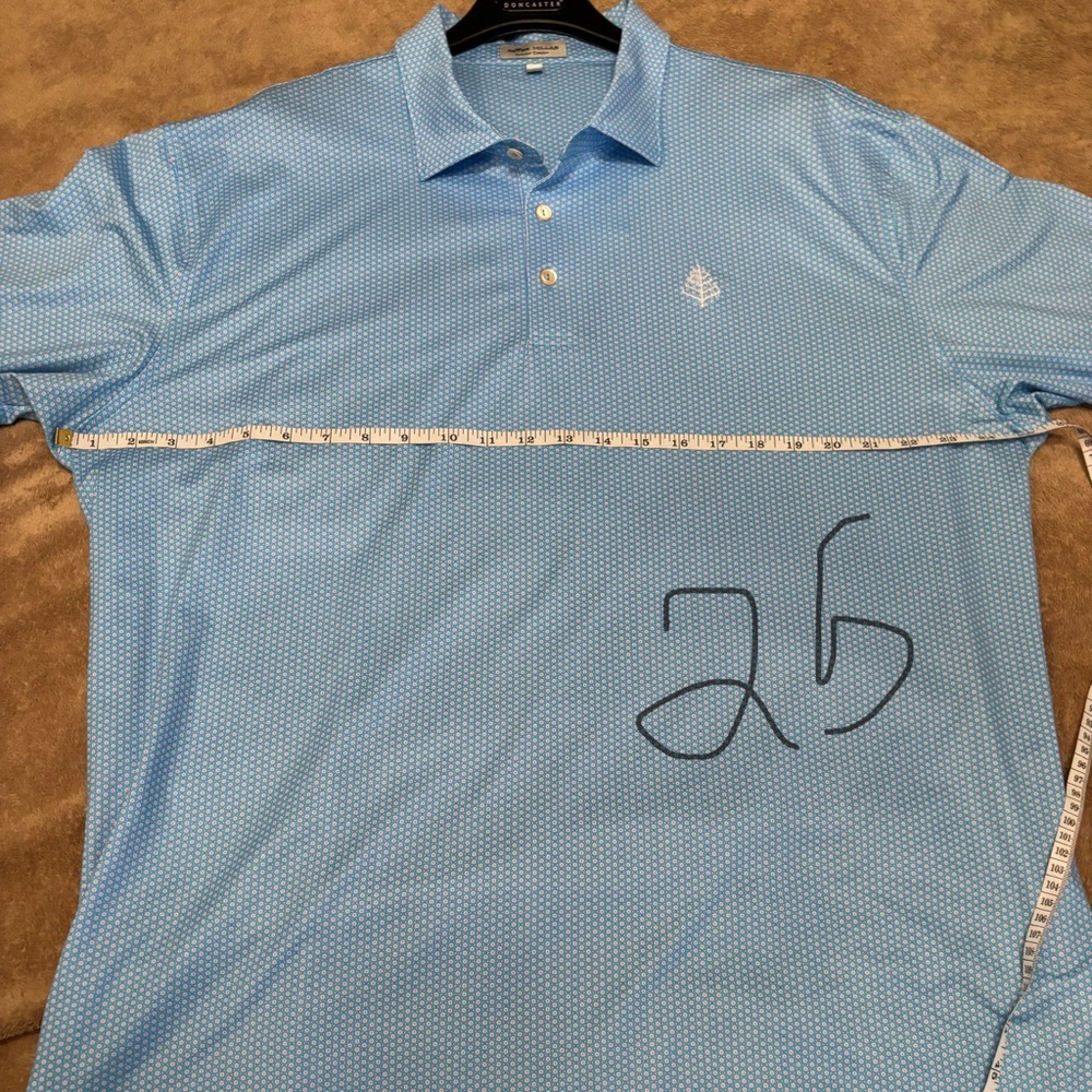 Peter Millar Light Blue Patterned Polo Shirt Size… - image 7